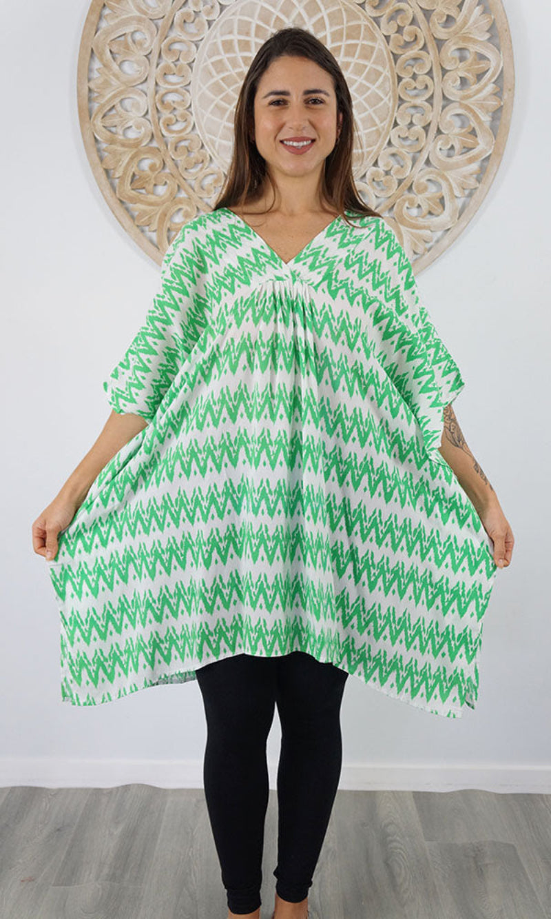 Rayon Cover Classic Mumu Zig Zag – Azure Beach and Resort Wear