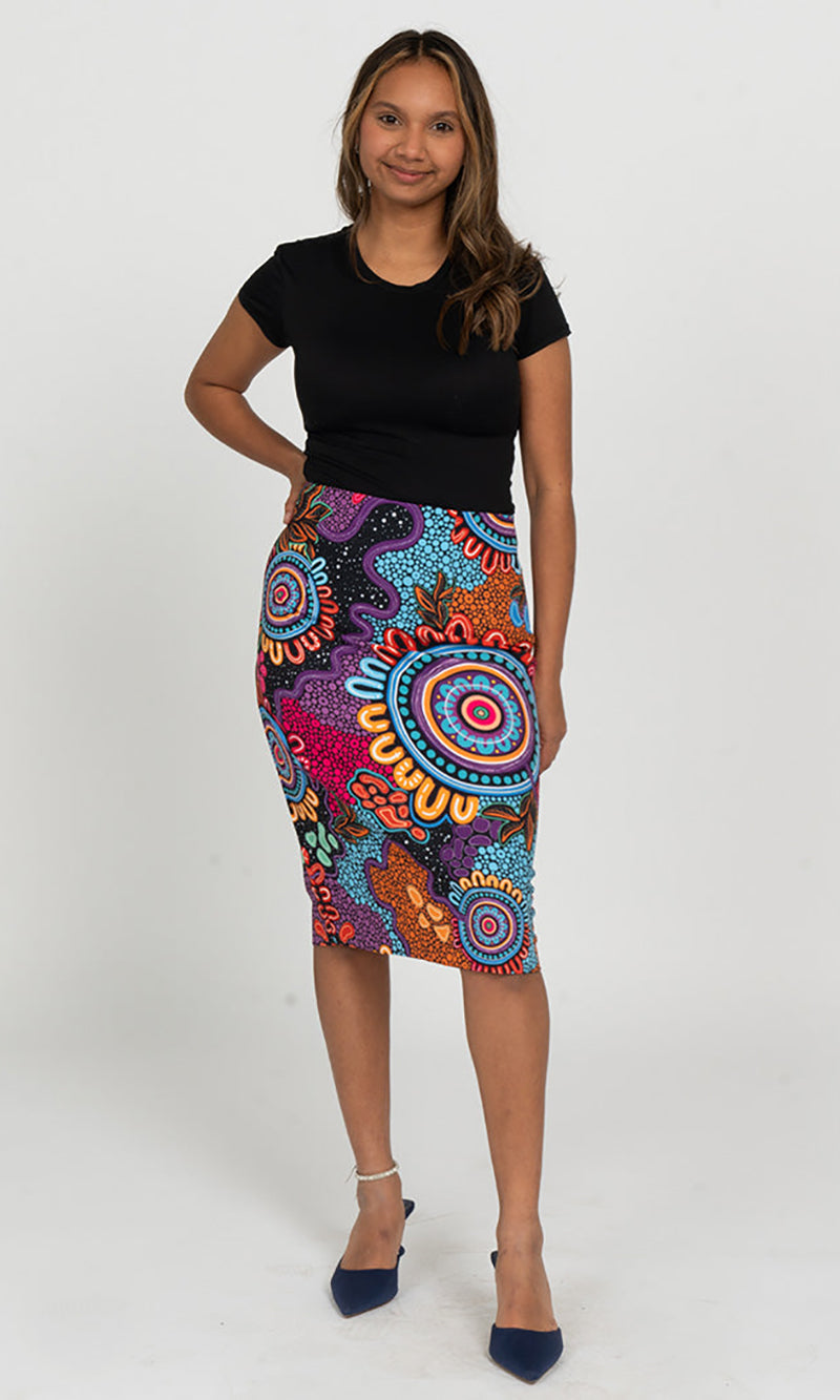 Aboriginal Art Pencil Skirt Celebration