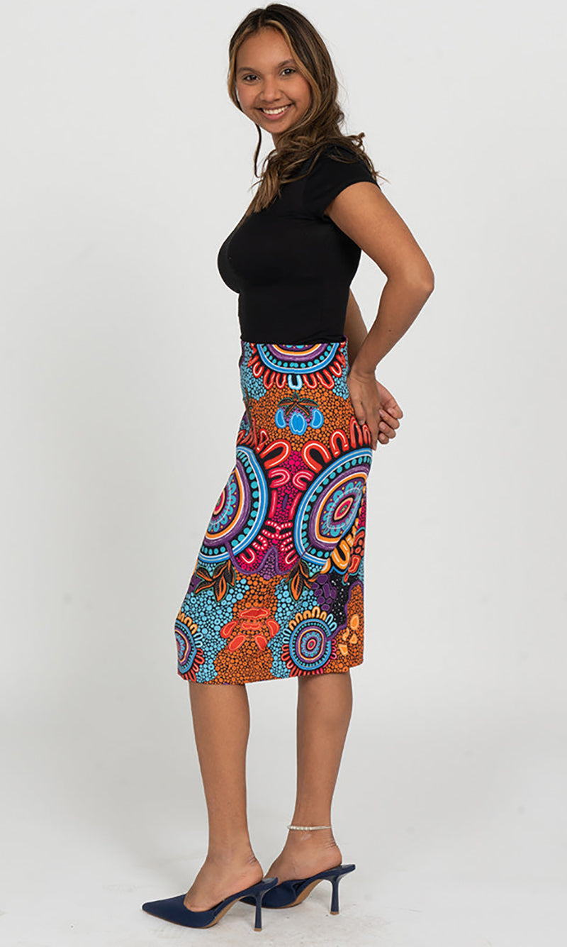 Aboriginal Art Pencil Skirt Celebration