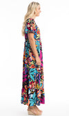 Rayon Dress Layered Midi Dress with Tie Waist Copacabana