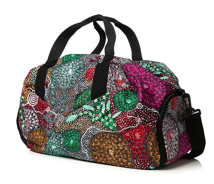 Aboriginal Art Gym Duffel Bag Coral Hayes