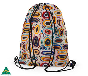 Aboriginal Art Drawstring Bag Gladys Kuru Bidu