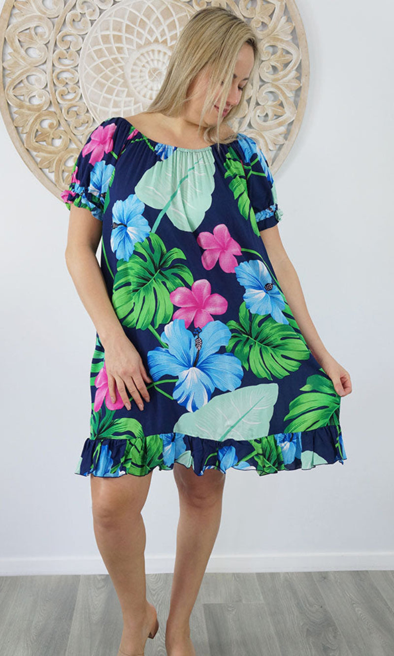 Rayon Dress Short Diva Flores, More Colours