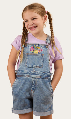 Dahlia Kids Denim Short Overall
