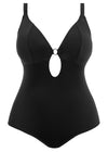 Plain Sailing Black Non Wired Plunge Swimsuit, Special Order F/FF to H/HH