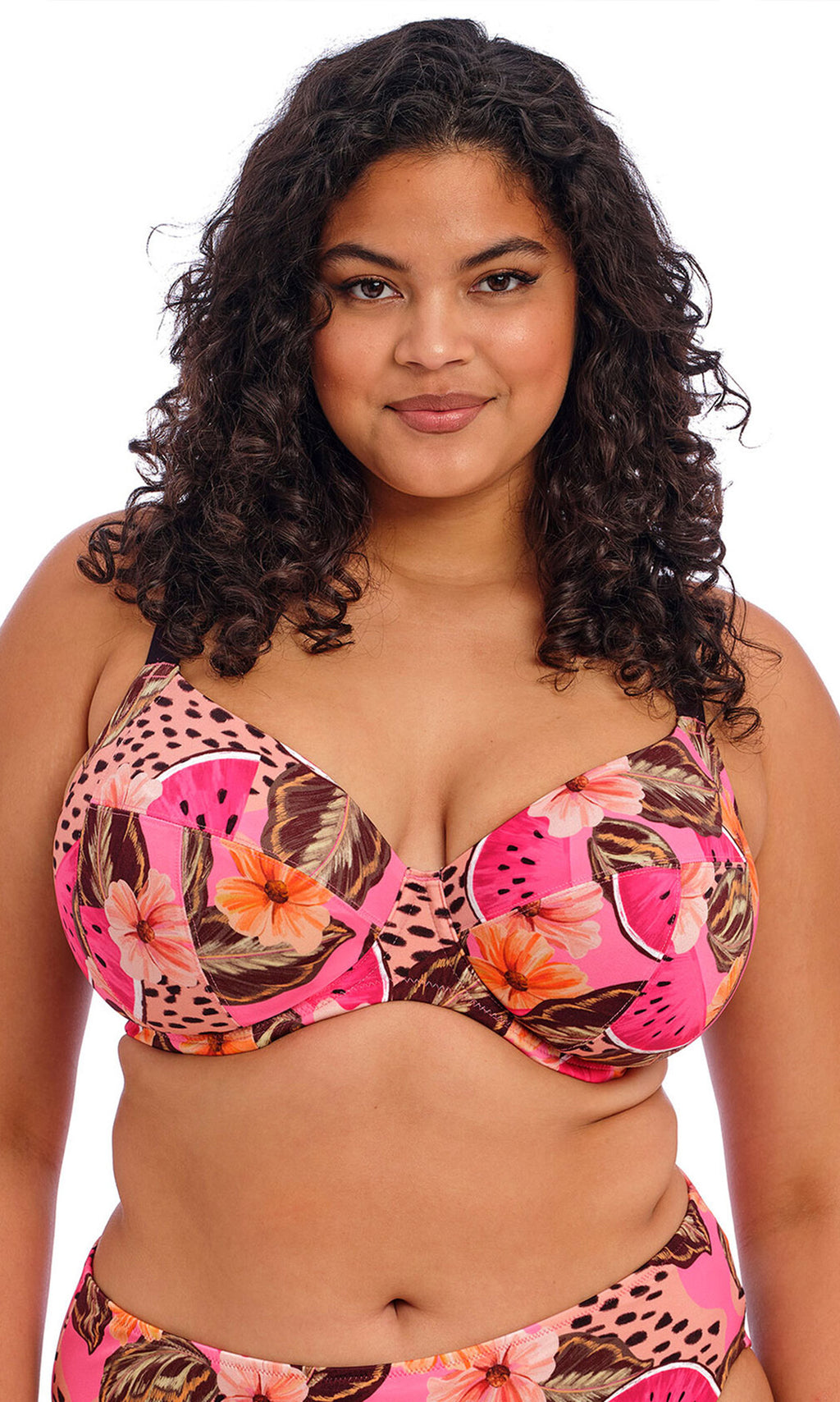Cabana Nights Multi UW Plunge Bikini Top, Special Order E Cup to JJ Cup