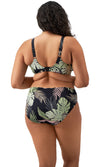 Tropical Retreat Black Mid Rise Bikini Brief, Special Order M - 6XL