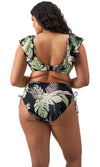 Tropical Retreat Black Adjustable Bikini Brief, Special Order M - 6XL