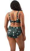 Jungle Bay Olive UW Plunge Bikini Top, Special Order E Cup to JJ Cup