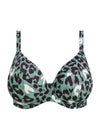 Jungle Bay Olive UW Plunge Bikini Top, Special Order E Cup to JJ Cup