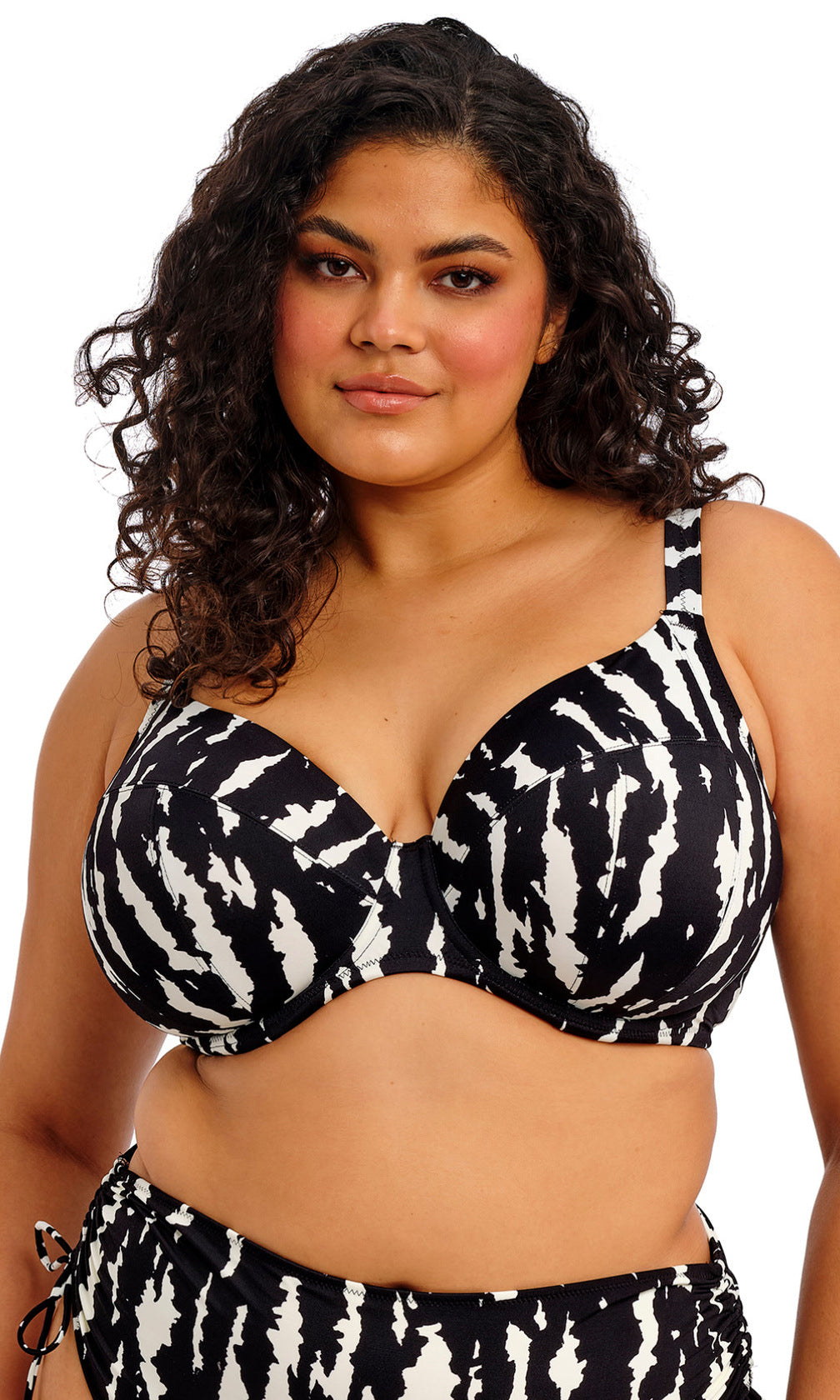Echo Shell Black Uw Plunge Bikini Top, Special Order E Cup to JJ Cup