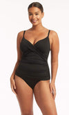 Essentials Twist Front DD/E Tankini Black