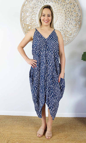 Rayon Dress Festival Jellybean Navy
