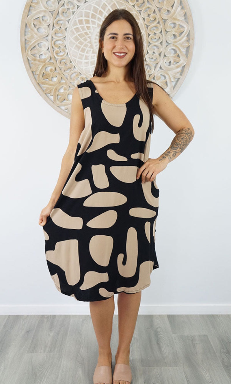 Rayon Dress Florida Abstract Geo, More Colours