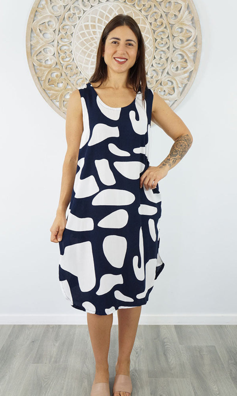 Rayon Dress Florida Abstract Geo, More Colours