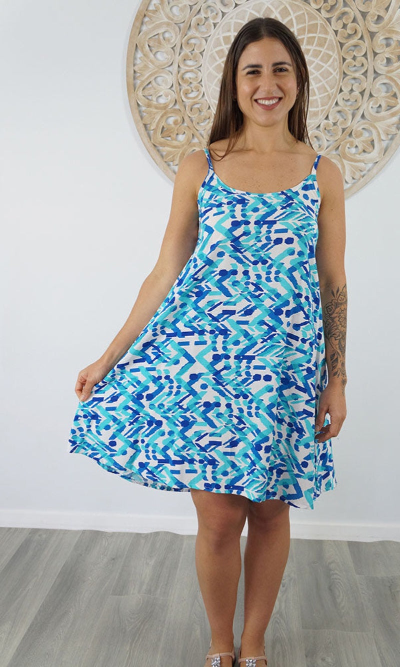 Rayon Dress Folly Chevron, More Colours