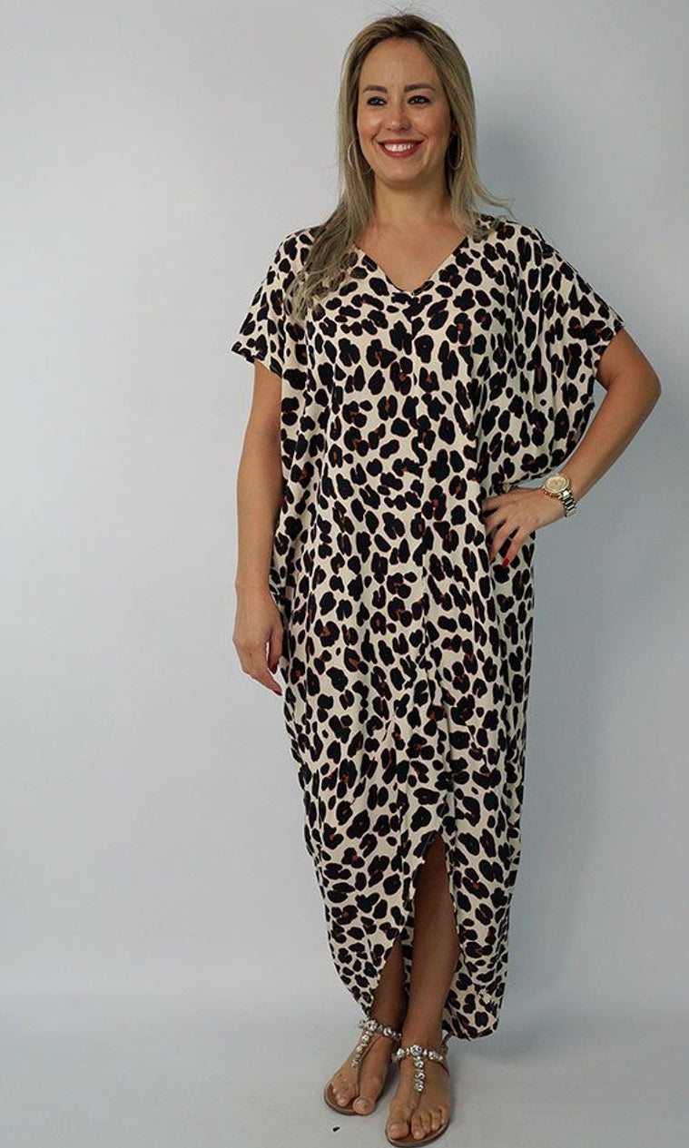 Rayon Kaftan Frilled Toga Savannah Brown