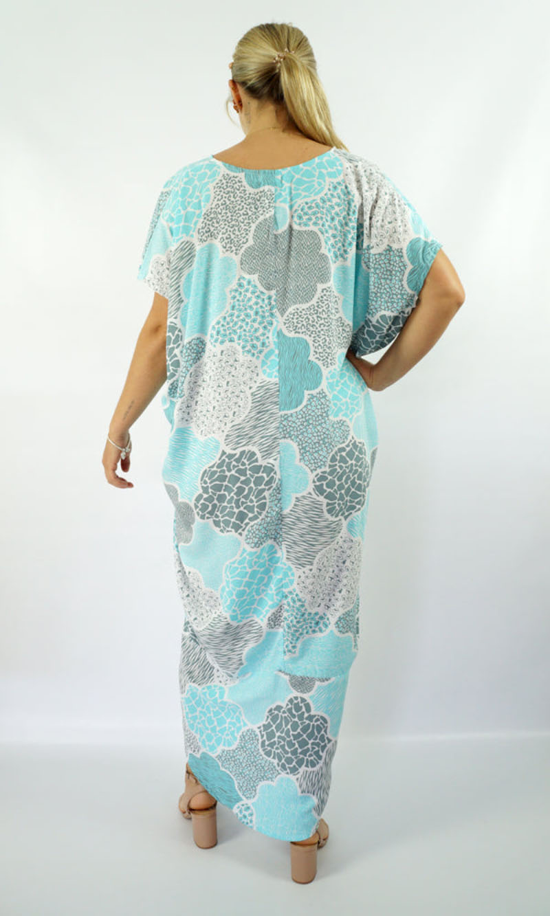 Rayon Kaftan Frilled Toga Calypso Mint