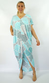 Rayon Kaftan Frilled Toga Calypso Mint