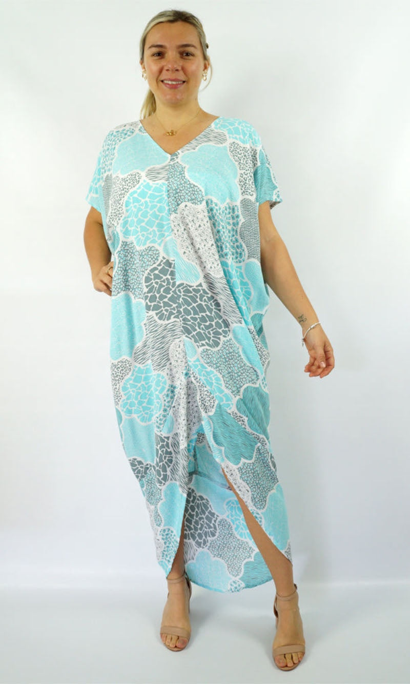 Rayon Kaftan Frilled Toga Calypso Mint
