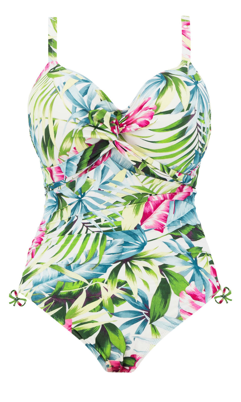 Langkawi White UW Twist Front Swimsuit With Adjustable Leg, Special Order D Cup to H Cup