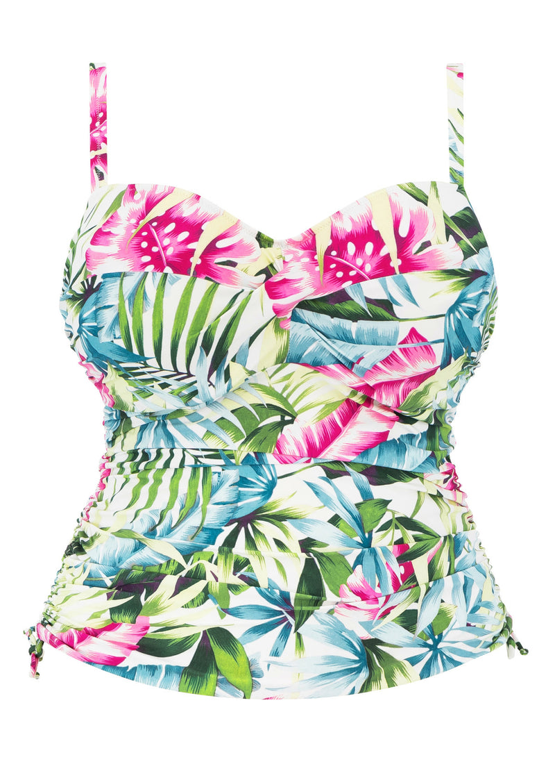Langkawi White UW Twist Front Tankini, Special Order D Cup to H Cup