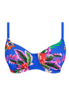 Halkidiki Ultramarine UW Gathered Full Cup Bikini Top, Special Order D Cup to H Cup