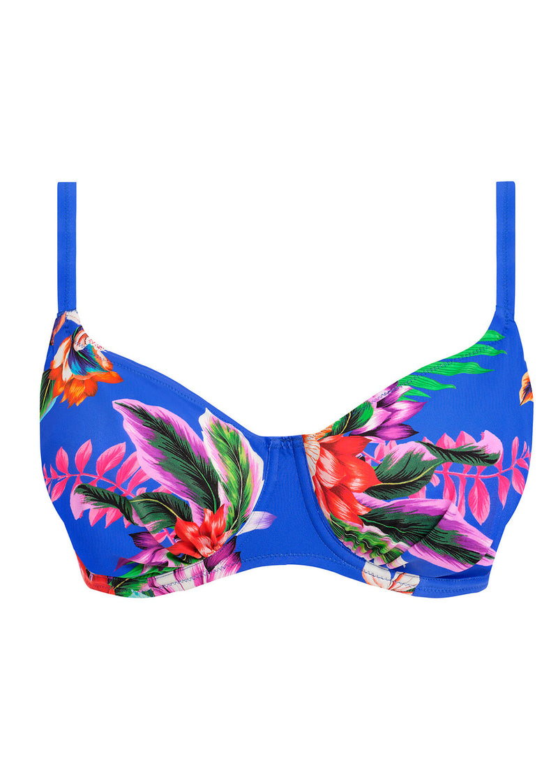 Halkidiki Ultramarine UW Gathered Full Cup Bikini Top, Special Order D Cup to H Cup
