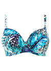 Kabini Oasis Aegean UW Gathered Full Cup Bikini Top, Special Order D Cup to J Cup.