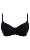 Beach Waves Black UW Gathered Full Cup Bikini Top, Special Order D Cup to H Cup