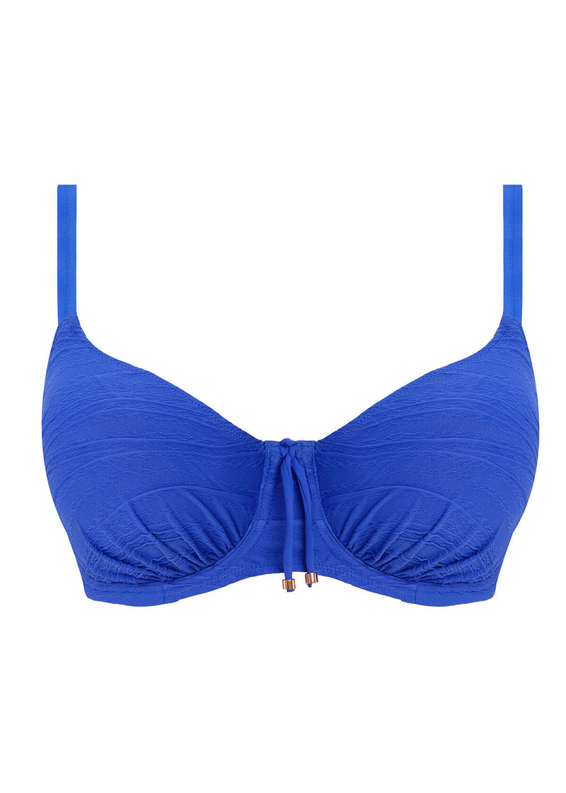 Beach Waves Ultramarine UW Gathered Full Cup Bikini Top, Special Order D Cup to H Cup