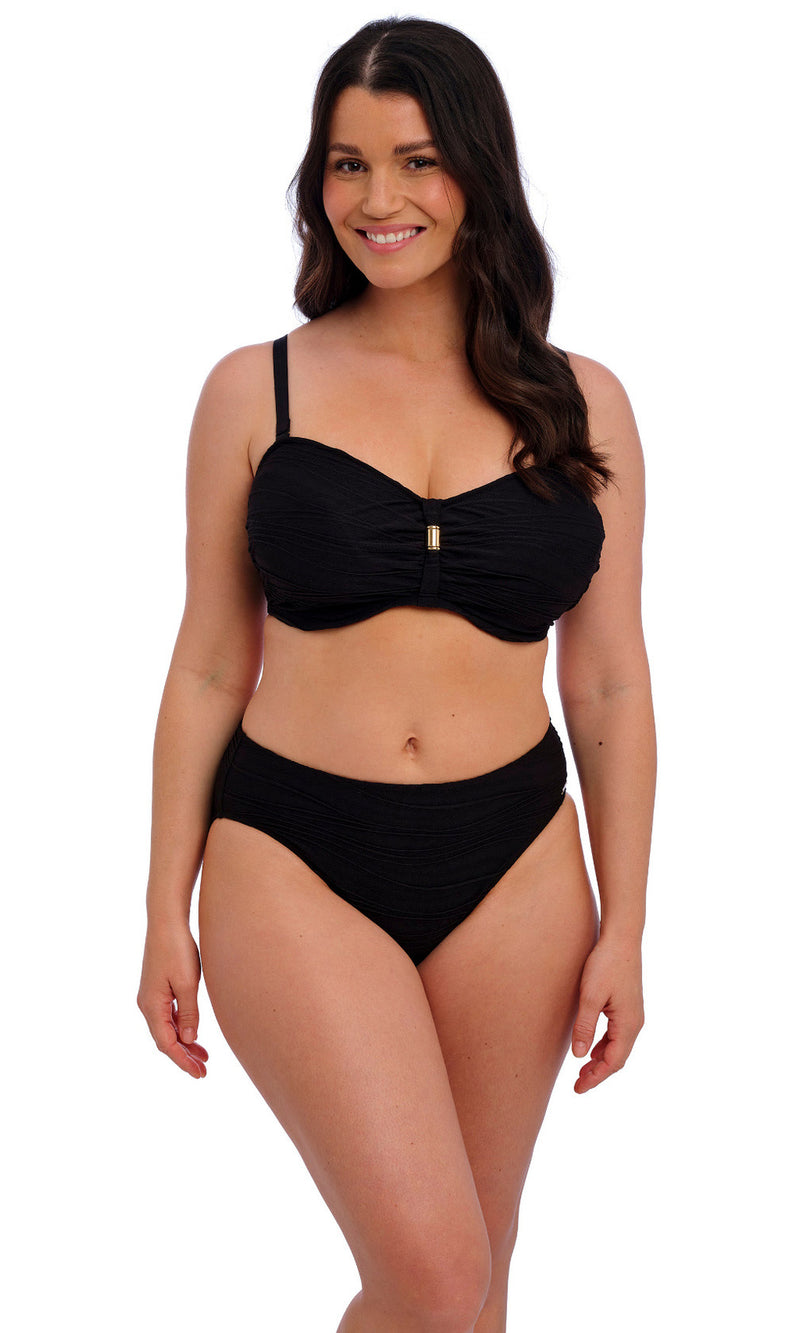 Beach Waves Black UW Bandeau Bikini Top, Special Order D Cup to G Cup