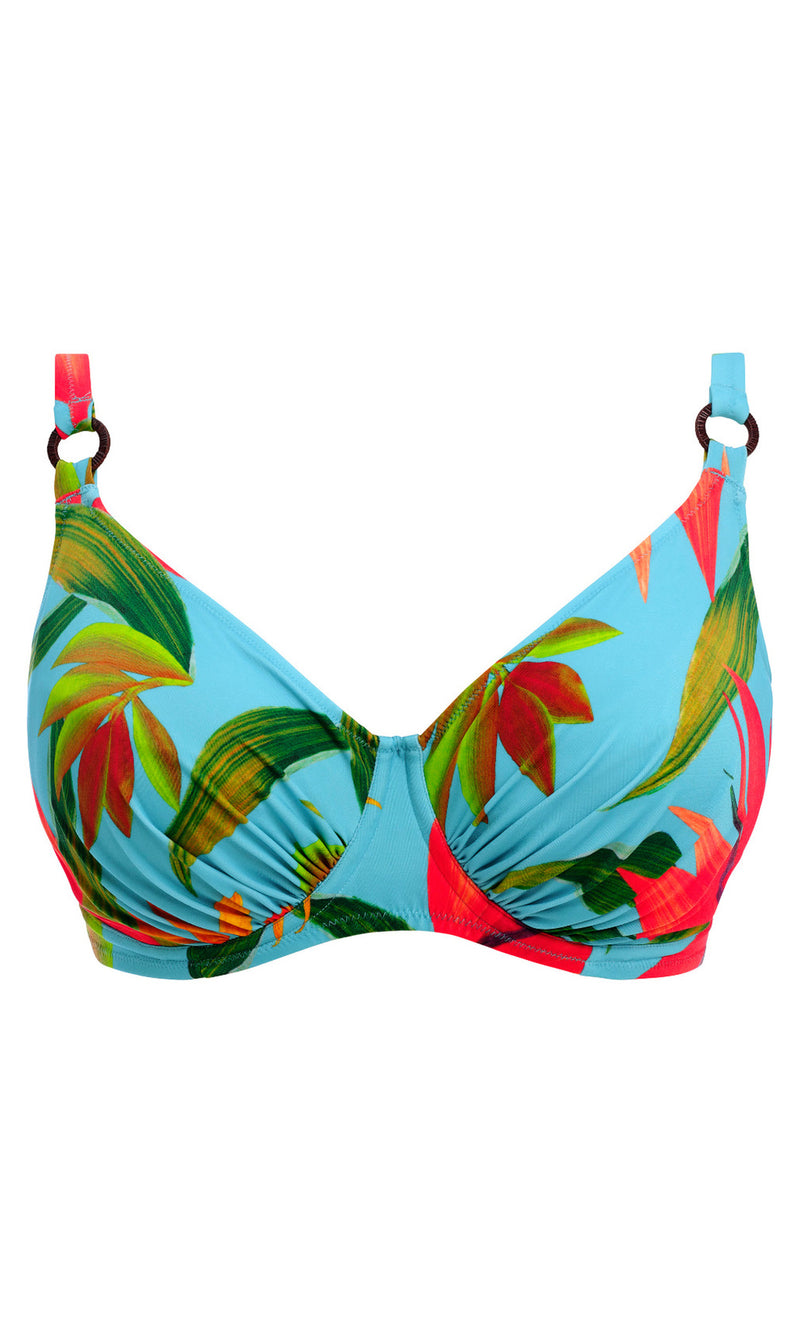 Pichola Aqua UW Gathered Full Cup Bikini Top, Special Order D Cup to J Cup