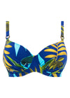 Pichola Tropical Blue UW Gathered Full Cup Bikini Top, Special Order D Cup to J Cup