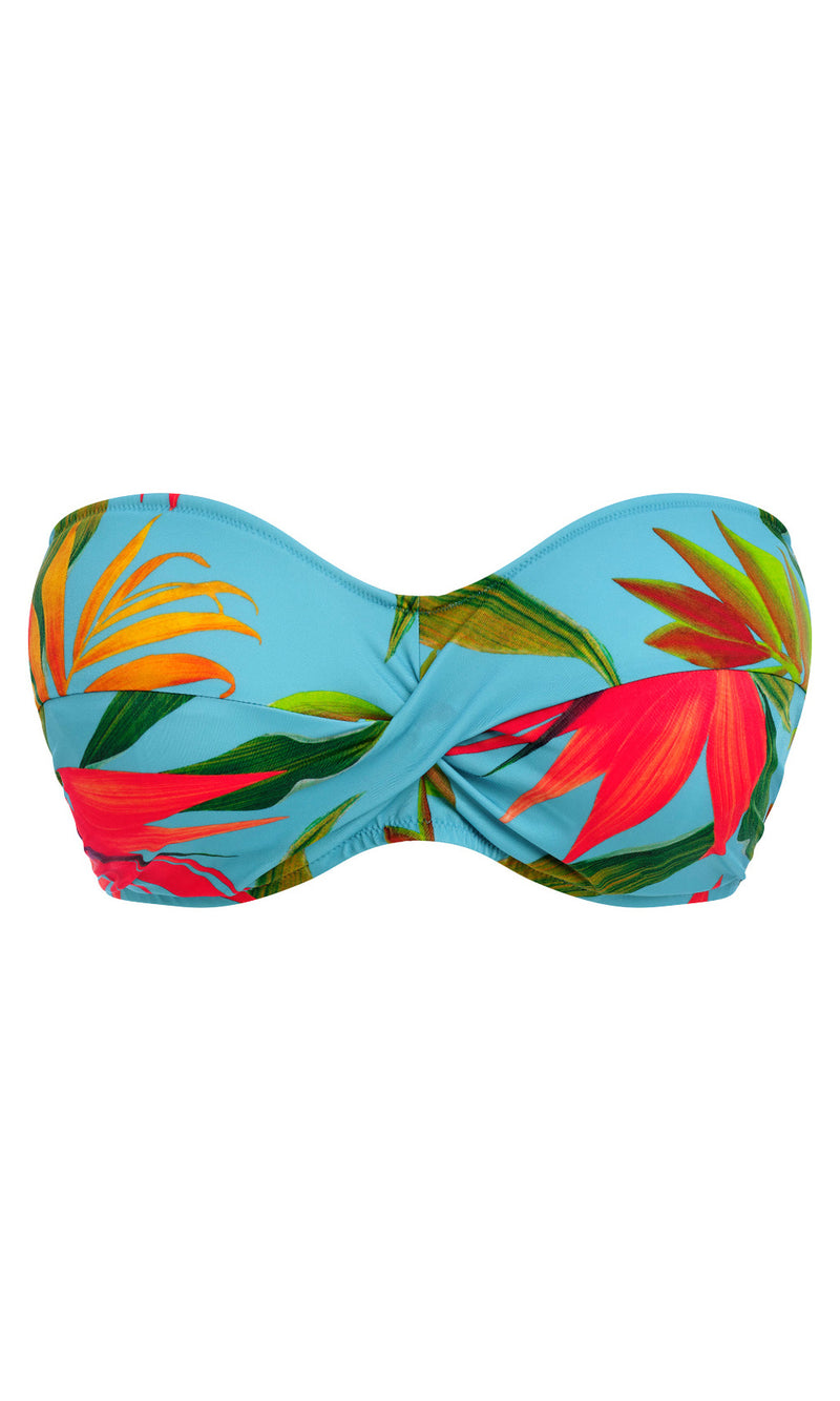 Pichola Aqua UW Twist Bandeau Bikini Top, Special Order D Cup to G Cup