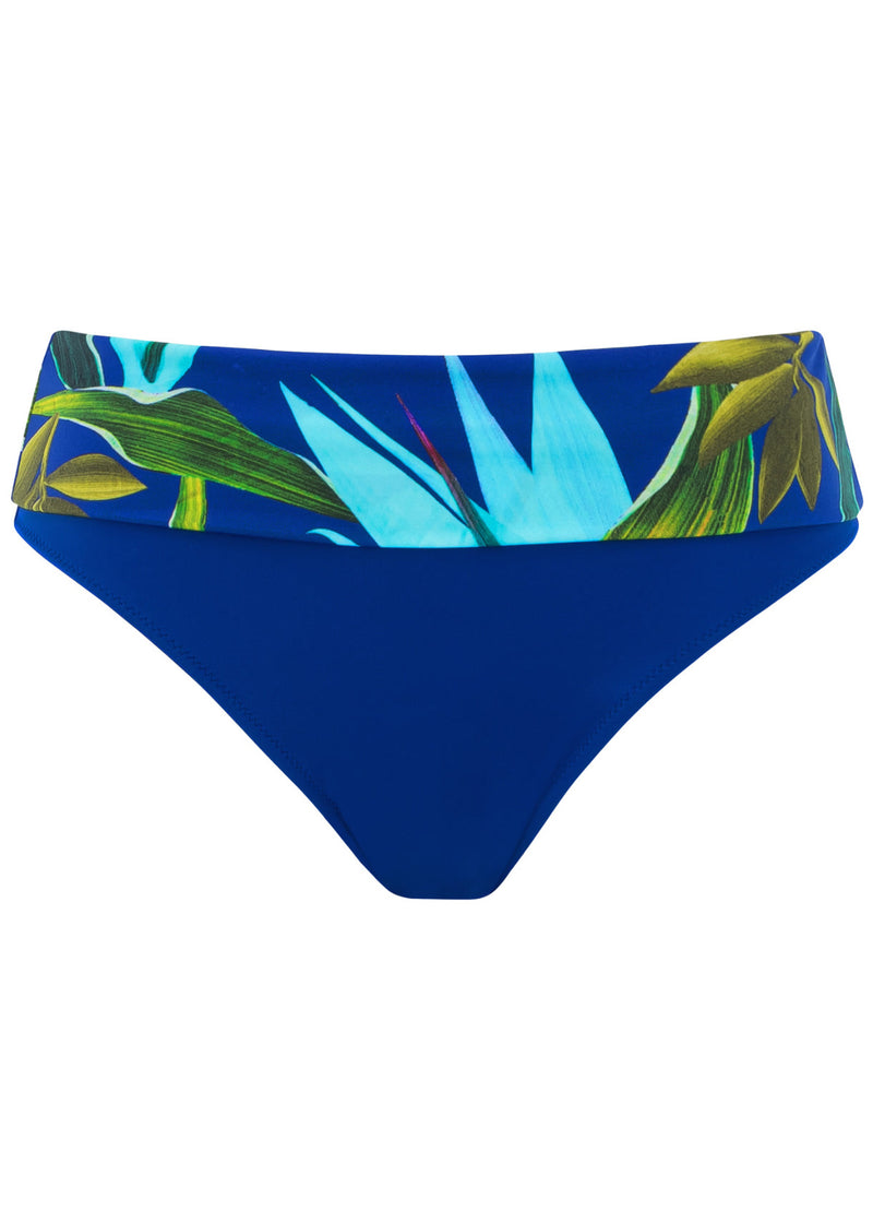 Pichola Tropical Blue Fold Bikini Brief, Special Order S - 2XL