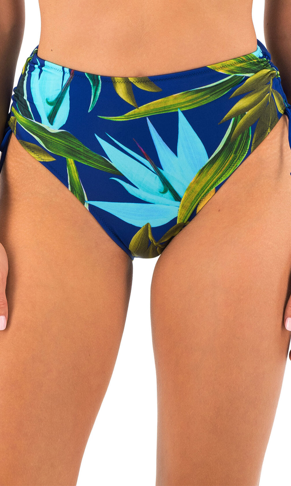 Pichola Tropical Blue High Waist Bikini Brief, Special Order S - 2XL