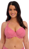 Koh Lipe Radiant Red UW Halter Bikini Top, Special Order D Cup to H Cup