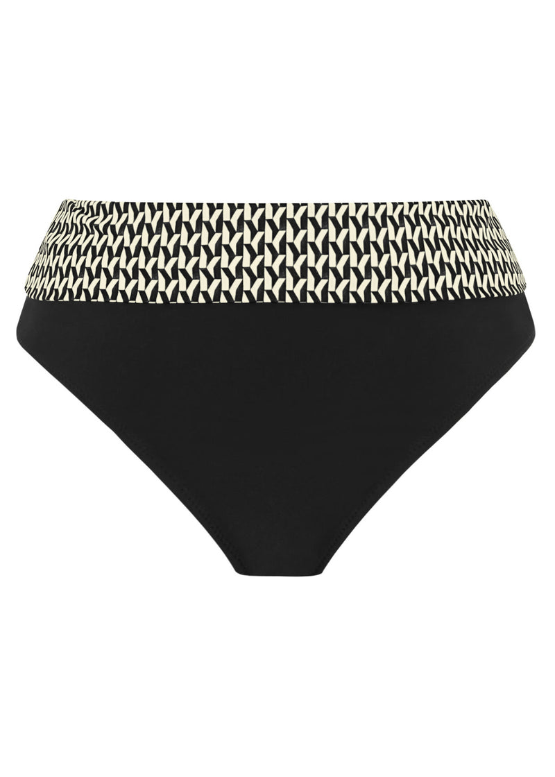 Koh Lipe Black & Cream Fold Bikini Brief, Special Order S - 2XL