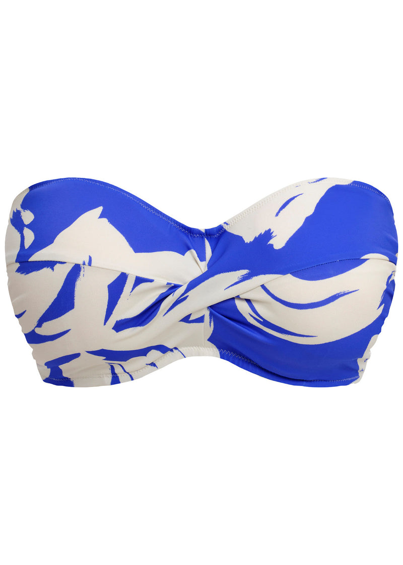 Rabida Island Ultramarine UW Twist Bandeau Bikini Top, Special Order D Cup to G Cup