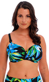 Talm Beach Black UW Gathered Full Cup Bikini Top, Special Order D Cup to J Cup