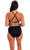 Talm Beach Black UW Twist Bandeau Bikini Top, Special Order D Cup to G Cup