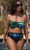 Talm Beach Black UW Twist Bandeau Bikini Top, Special Order D Cup to G Cup