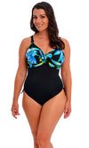 Talm Beach Black UW Twist Front Swimsuit With Adjustable Leg, Special Order D Cup to H Cup