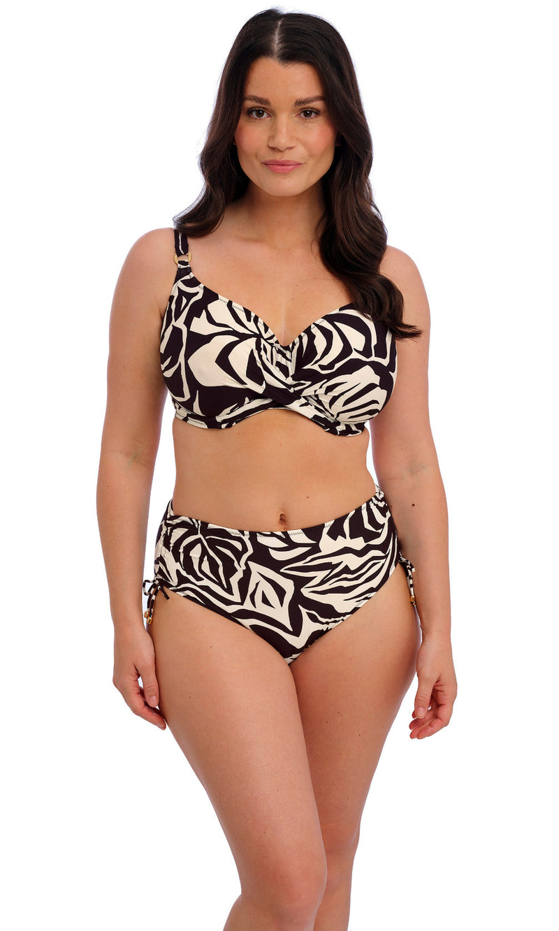 Aruba Nights Black & Cream UW Full Cup Bikini Top, Special Order D Cup to H Cup