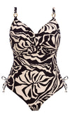 Aruba Nights Black & Cream UW Twist Front Swimsuit With Adjustable Leg, Special Order D Cup to H Cup