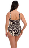 Aruba Nights Black & Cream UW Adjustable Side Tankini, Special Order D Cup to H Cup