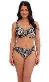 Aruba Nights Black & Cream Mid Rise Bikini Brief, Special Order XS - 2XL