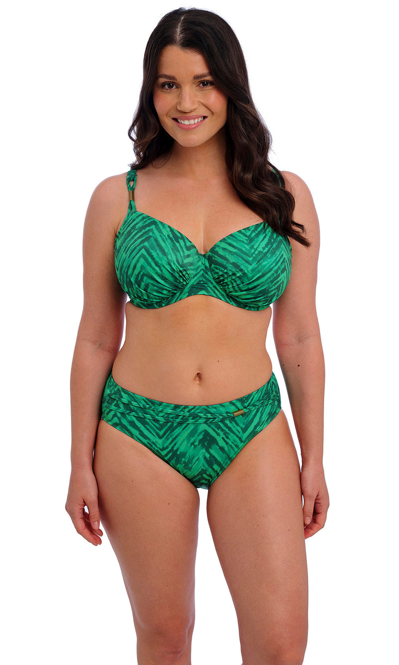 Punta Mita Emerald UW Gathered Full Cup Bikini Top, Special Order D Cup to H Cup