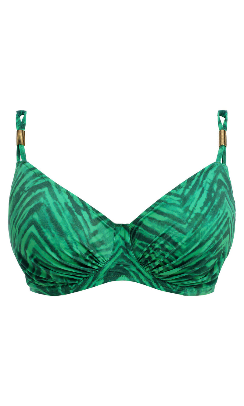 Punta Mita Emerald UW Gathered Full Cup Bikini Top, Special Order D Cup to H Cup